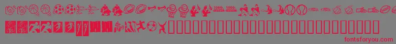 KrSportsDings Font – Red Fonts on Gray Background