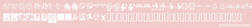 Fonte KrSportsDings – fontes brancas em um fundo rosa