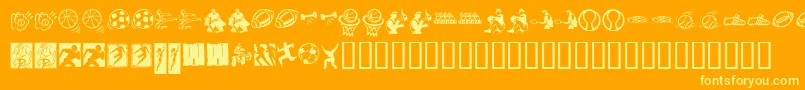 KrSportsDings Font – Yellow Fonts on Orange Background