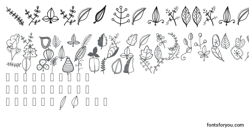 Tanaesteldoodleleaves01Regular (107095) Font – alphabet, numbers, special characters