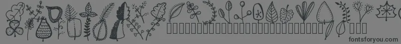 Tanaesteldoodleleaves01Regular Font – Black Fonts on Gray Background