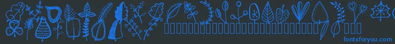 Tanaesteldoodleleaves01Regular Font – Blue Fonts on Black Background