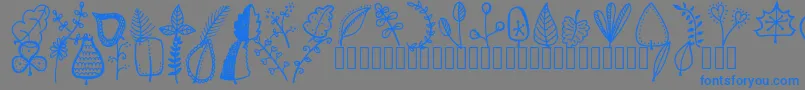 Шрифт Tanaesteldoodleleaves01Regular – синие шрифты на сером фоне