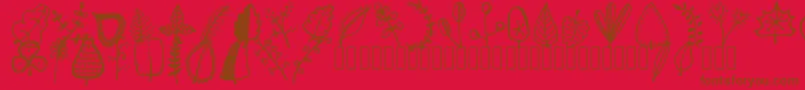 Tanaesteldoodleleaves01Regular Font – Brown Fonts on Red Background