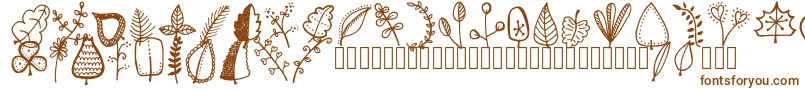 Tanaesteldoodleleaves01Regular Font – Brown Fonts on White Background
