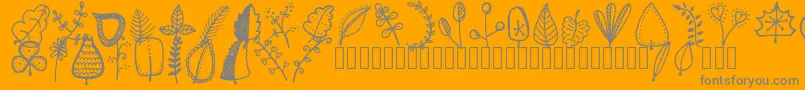 Tanaesteldoodleleaves01Regular Font – Gray Fonts on Orange Background