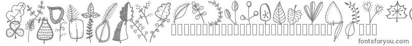 Tanaesteldoodleleaves01Regular Font – Gray Fonts on White Background