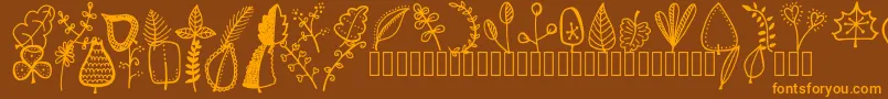 Tanaesteldoodleleaves01Regular Font – Orange Fonts on Brown Background