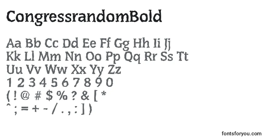 Schriftart CongressrandomBold – Alphabet, Zahlen, spezielle Symbole