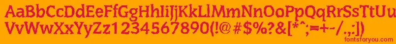 CongressrandomBold Font – Red Fonts on Orange Background
