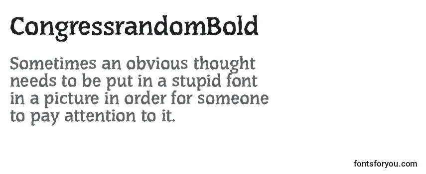 Review of the CongressrandomBold Font