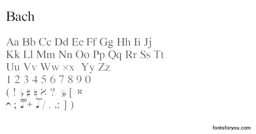 Schriftart Bach – Alphabet, Zahlen, spezielle Symbole