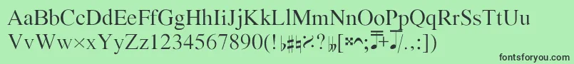 フォントBach – 緑の背景に黒い文字