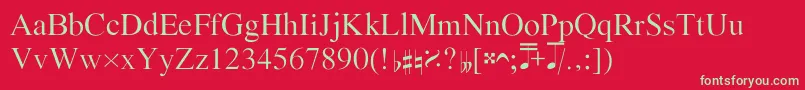 フォントBach – 赤い背景に緑の文字