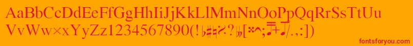 Bach Font – Red Fonts on Orange Background
