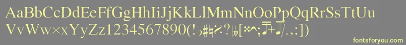 フォントBach – 黄色のフォント、灰色の背景