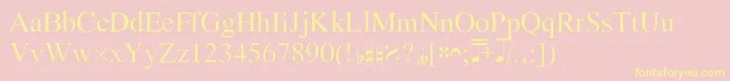 Bach Font – Yellow Fonts on Pink Background