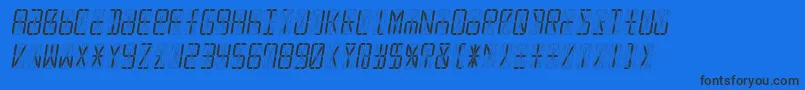 フォントLed16sgmntItalic – 黒い文字の青い背景