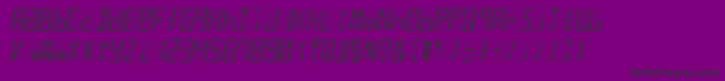 Czcionka Led16sgmntItalic – czarne czcionki na fioletowym tle