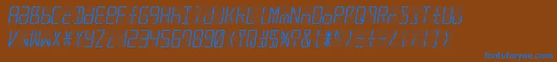Led16sgmntItalic Font – Blue Fonts on Brown Background