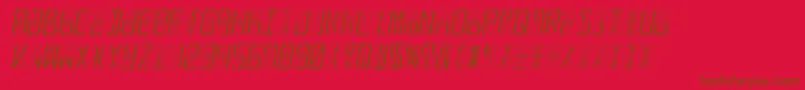 Led16sgmntItalic Font – Brown Fonts on Red Background