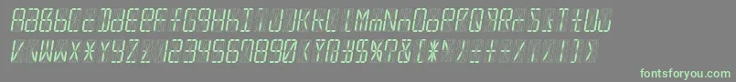 Led16sgmntItalic-Schriftart – Grüne Schriften auf grauem Hintergrund