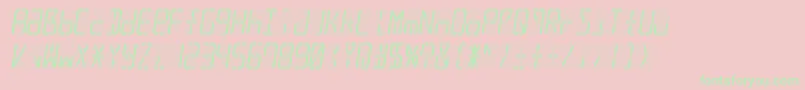 Led16sgmntItalic Font – Green Fonts on Pink Background