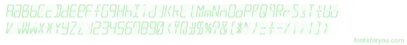 Czcionka Led16sgmntItalic – zielone czcionki na białym tle