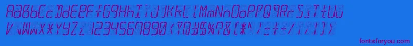 Led16sgmntItalic Font – Purple Fonts on Blue Background