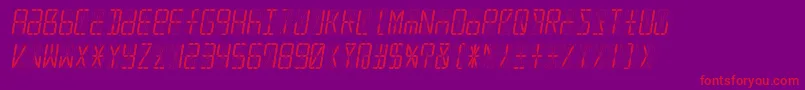 Шрифт Led16sgmntItalic – красные шрифты на фиолетовом фоне