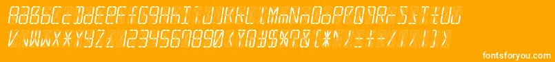Led16sgmntItalic Font – White Fonts on Orange Background