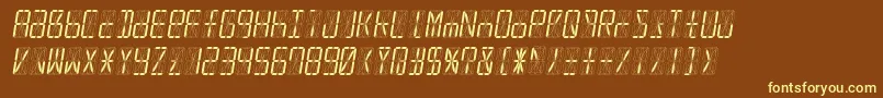 Led16sgmntItalic Font – Yellow Fonts on Brown Background