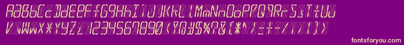 Led16sgmntItalic Font – Yellow Fonts on Purple Background
