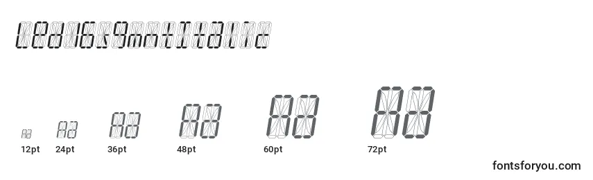Led16sgmntItalic Font Sizes