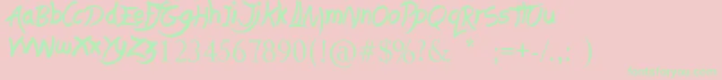 LastingLove Font – Green Fonts on Pink Background