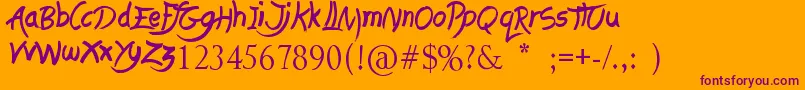 More about LastingLove Font LastingLove Font – Purple Fonts on Orange Background