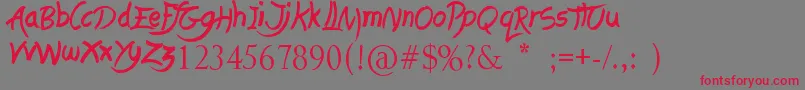 LastingLove Font – Red Fonts on Gray Background