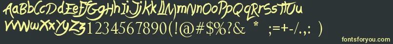 LastingLove Font – Yellow Fonts on Black Background