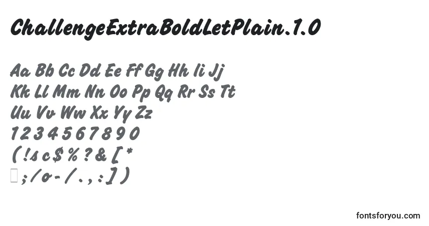 ChallengeExtraBoldLetPlain.1.0 font – alphabet, numbers, special characters