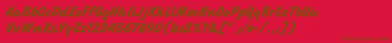 Czcionka ChallengeExtraBoldLetPlain.1.0 – brązowe czcionki na czerwonym tle
