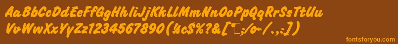 Więcej informacji o czcionce ChallengeExtraBoldLetPlain.1.0 Czcionka ChallengeExtraBoldLetPlain.1.0 – pomarańczowe czcionki na brązowym tle