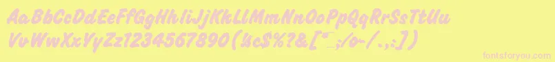 ChallengeExtraBoldLetPlain.1.0-Schriftart – Rosa Schriften auf gelbem Hintergrund