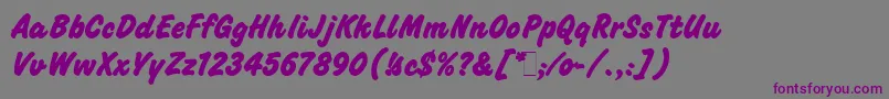 フォントChallengeExtraBoldLetPlain.1.0 – 紫色のフォント、灰色の背景