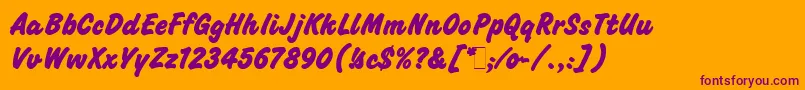 ChallengeExtraBoldLetPlain.1.0 Font – Purple Fonts on Orange Background