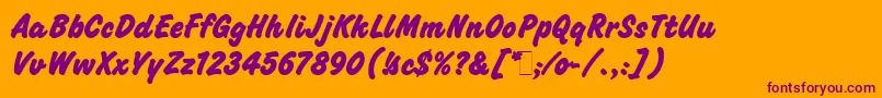 ChallengeExtraBoldLetPlain.1.0-Schriftart – Violette Schriften auf orangefarbenem Hintergrund