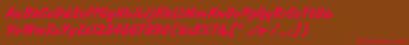 ChallengeExtraBoldLetPlain.1.0 Font – Red Fonts on Brown Background