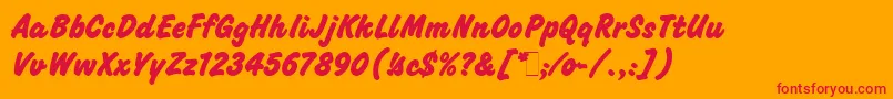 ChallengeExtraBoldLetPlain.1.0-Schriftart – Rote Schriften auf orangefarbenem Hintergrund