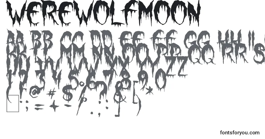 Шрифт WerewolfMoon – алфавит, цифры, специальные символы