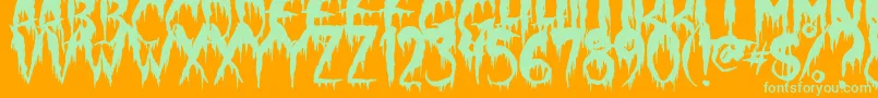 WerewolfMoon Font – Green Fonts on Orange Background