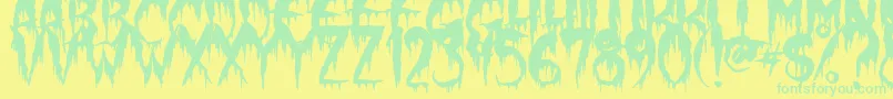 Шрифт WerewolfMoon – зелёные шрифты на жёлтом фоне